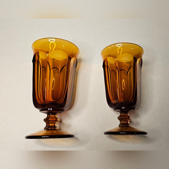 [#2] (2) Tea Glasses - Imperial Glass Ohio: Old Williamsburg Amber - Picture 2 of 13